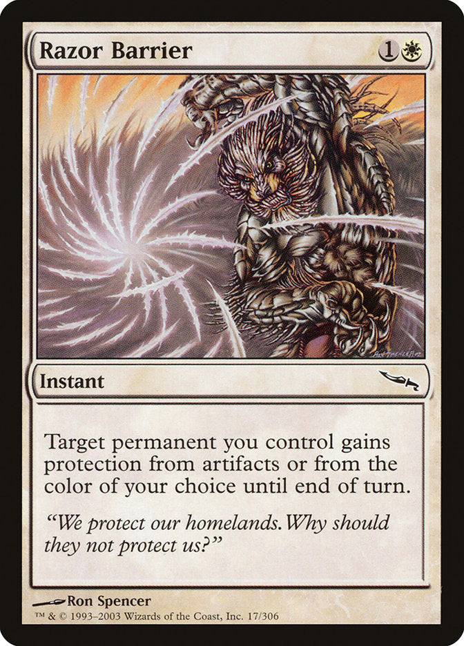 Razor Barrier [Mirrodin] | Gate City Games LLC
