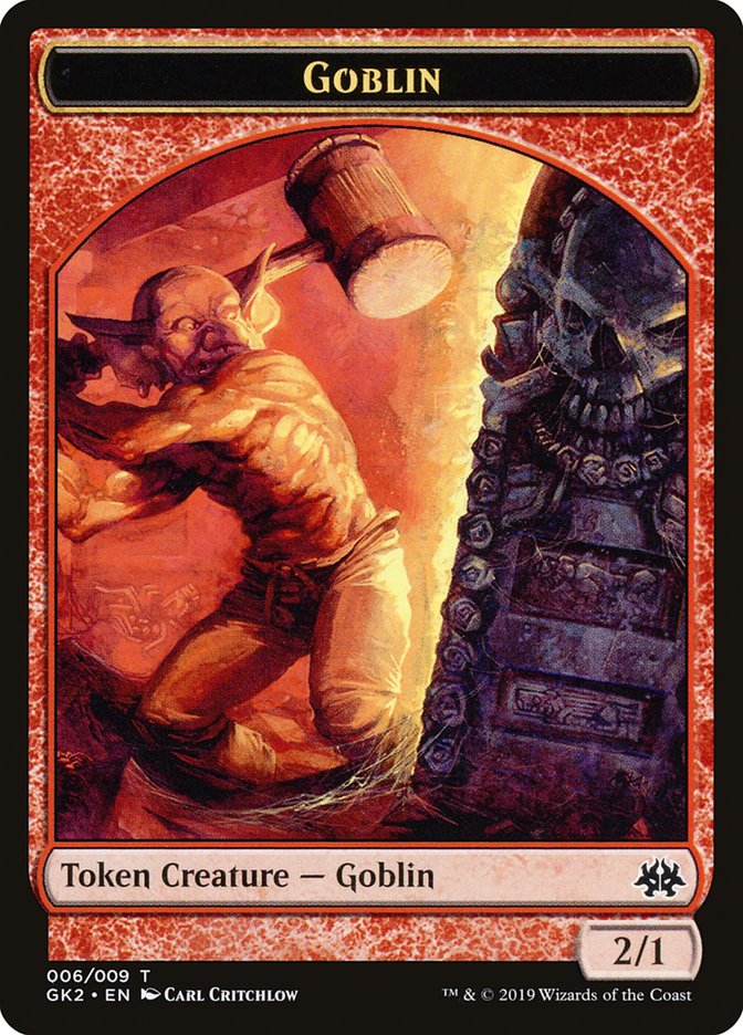Dragon // Goblin Double-Sided Token [Ravnica Allegiance Guild Kit Tokens] | Gate City Games LLC