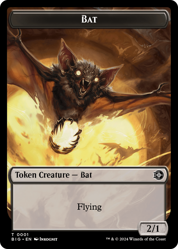 Mercenary // Bat Double-Sided Token [Outlaws of Thunder Junction Tokens] | Gate City Games LLC