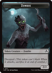 Zombie (0011) // Zombie (0012) Double-Sided Token [Innistrad Remastered Tokens] | Gate City Games LLC