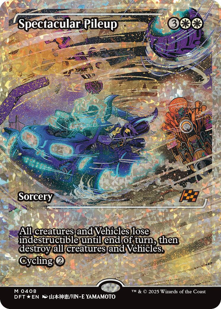 Spectacular Pileup (Showcase Fracture Foil) (Japanese) [Aetherdrift] | Gate City Games LLC