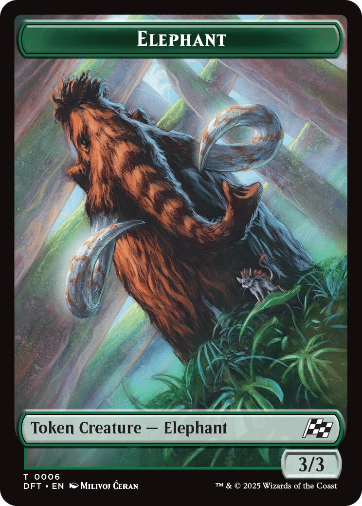 Elephant // Zombie (0003) Double-Sided Token [Aetherdrift Tokens] | Gate City Games LLC