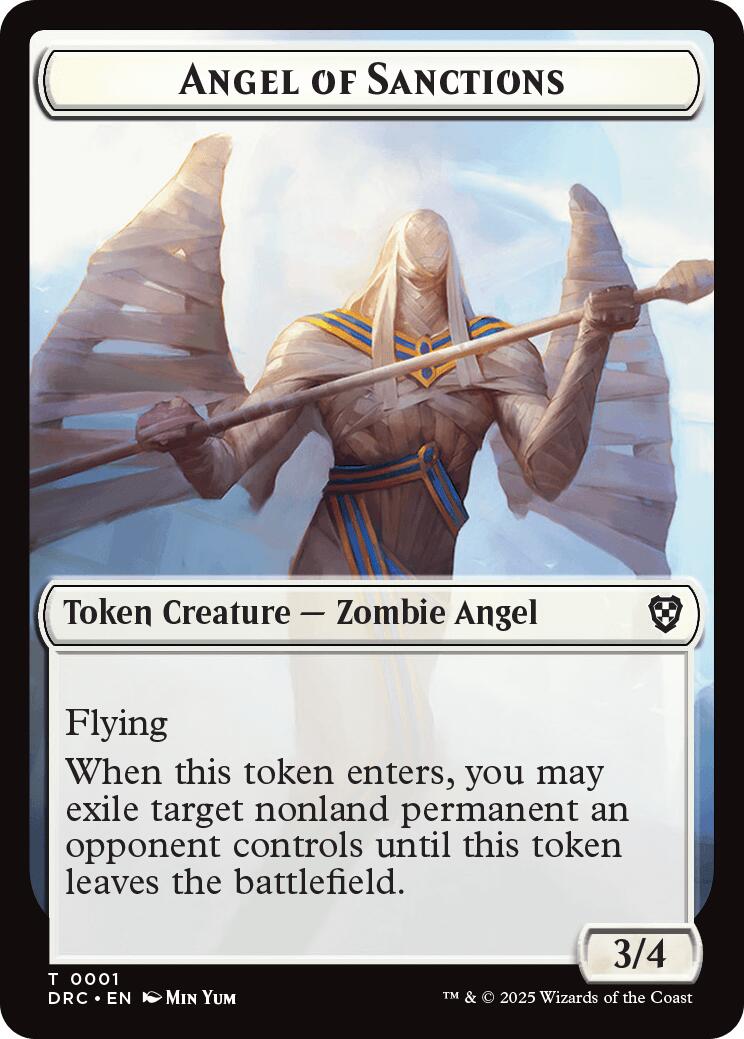 Angel of Sanctions // Vizier of Many Faces Double-Sided Token [Aetherdrift Commander] | Gate City Games LLC