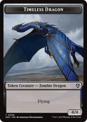 Timeless Dragon // Zombie (0007) Double-Sided Token [Aetherdrift Tokens] | Gate City Games LLC