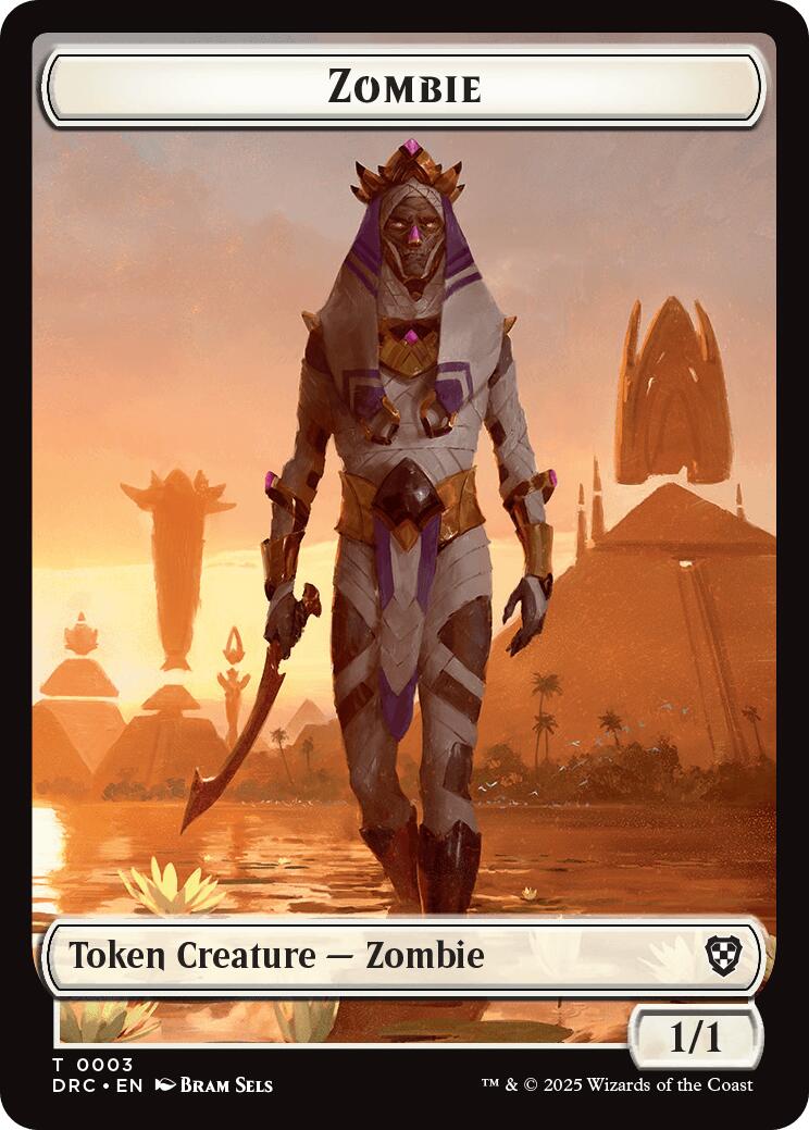 Angel of Sanctions // Zombie (0003) Double-Sided Token [Aetherdrift Commander Tokens] | Gate City Games LLC