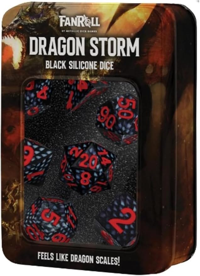 Black Dragon Scale Silicone Dice | Gate City Games LLC