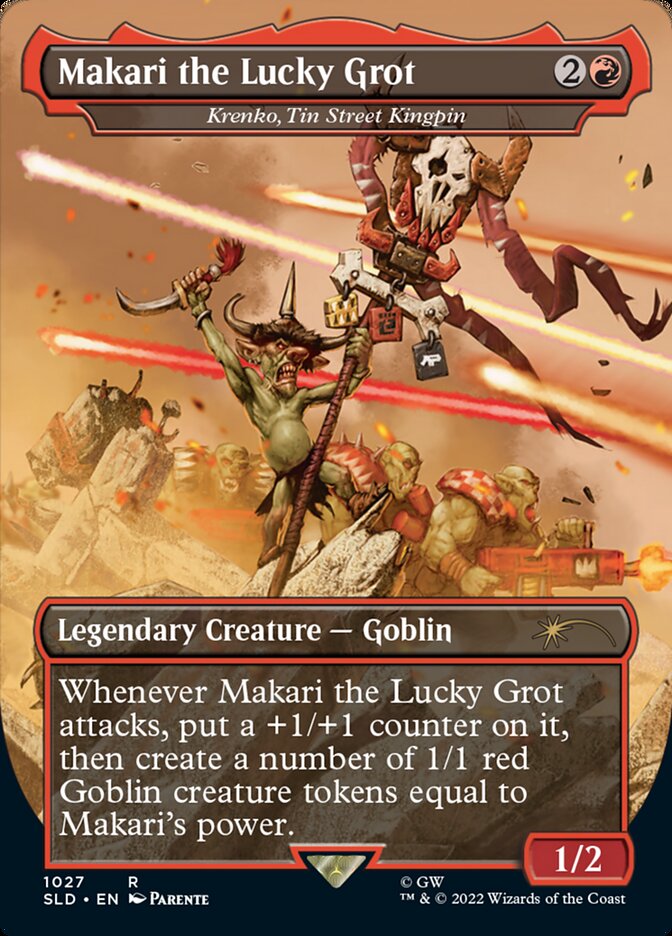 Makari the Lucky Grot - Krenko, Tin Street Kingpin (Borderless) [Secret Lair Drop Series] | Gate City Games LLC