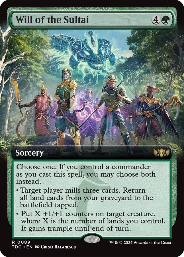 Will of the Sultai (Extended Art) [Tarkir: Dragonstorm Commander] | Gate City Games LLC