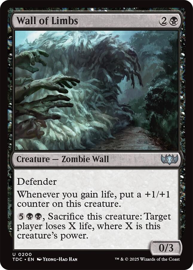 Wall of Limbs [Tarkir: Dragonstorm Commander] | Gate City Games LLC