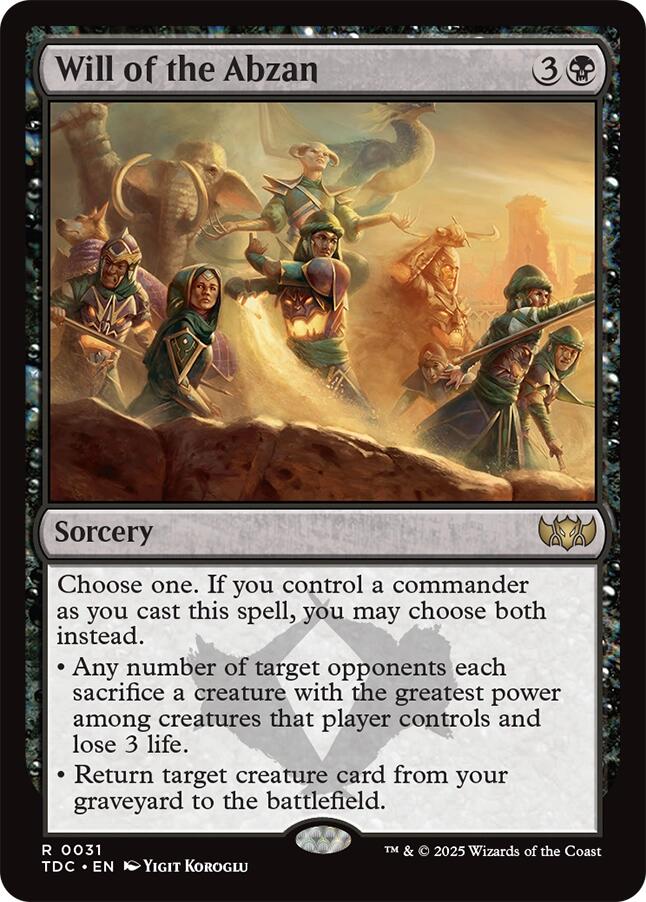 Will of the Abzan [Tarkir: Dragonstorm Commander] | Gate City Games LLC