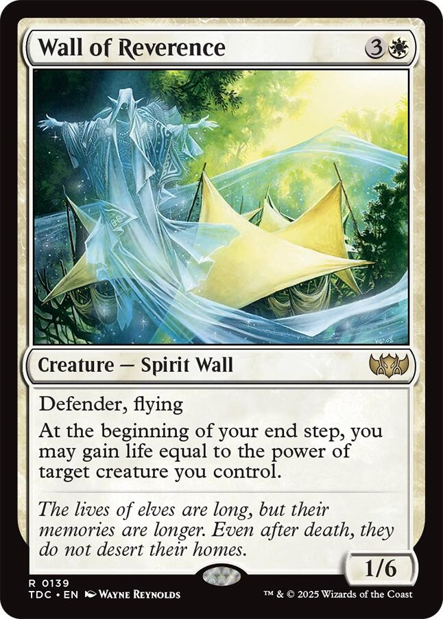 Wall of Reverence [Tarkir: Dragonstorm Commander] | Gate City Games LLC