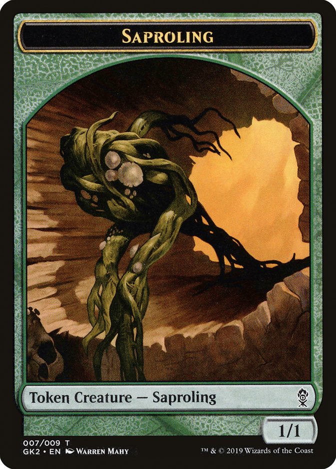 Saproling // Wurm Double-Sided Token [Ravnica Allegiance Guild Kit Tokens] | Gate City Games LLC