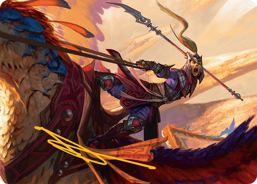Dragonback Lancer Art Card (3/54) (Gold-Stamped Signature) [Tarkir: Dragonstorm Art Series] | Gate City Games LLC