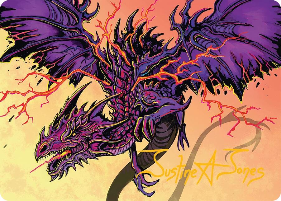 Stormshriek Feral Art Card (35/54) (Gold-Stamped Signature) [Tarkir: Dragonstorm Art Series] | Gate City Games LLC