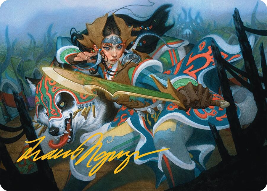 Eshki Dragonclaw Art Card (23/54) (Gold-Stamped Signature) [Tarkir: Dragonstorm Art Series] | Gate City Games LLC
