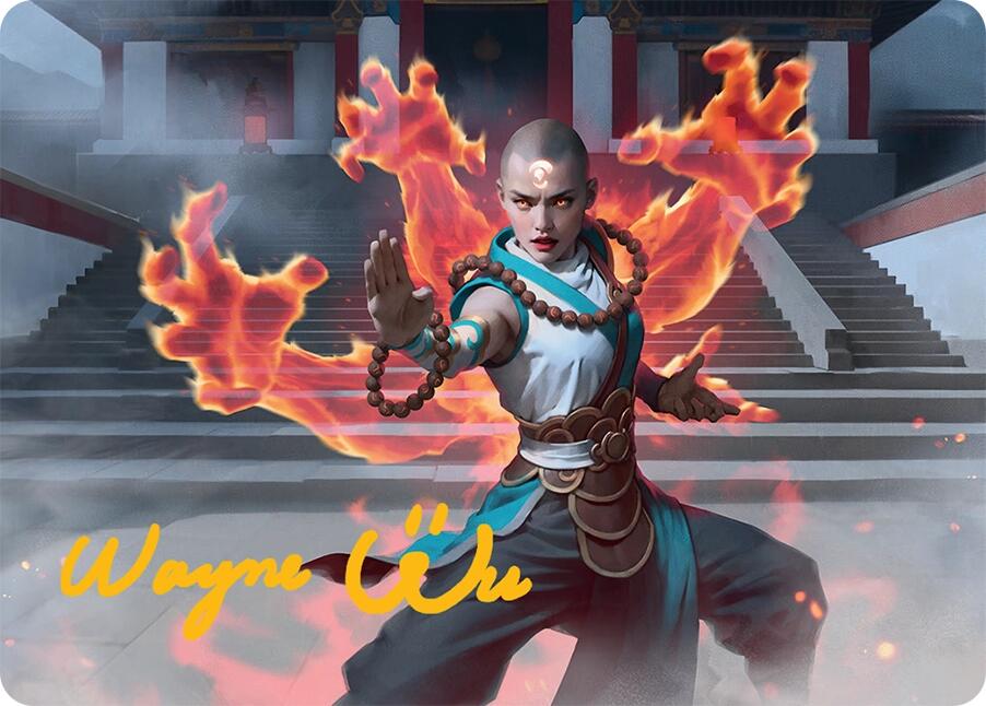 Flamehold Grappler Art Card (24/54) (Gold-Stamped Signature) [Tarkir: Dragonstorm Art Series] | Gate City Games LLC