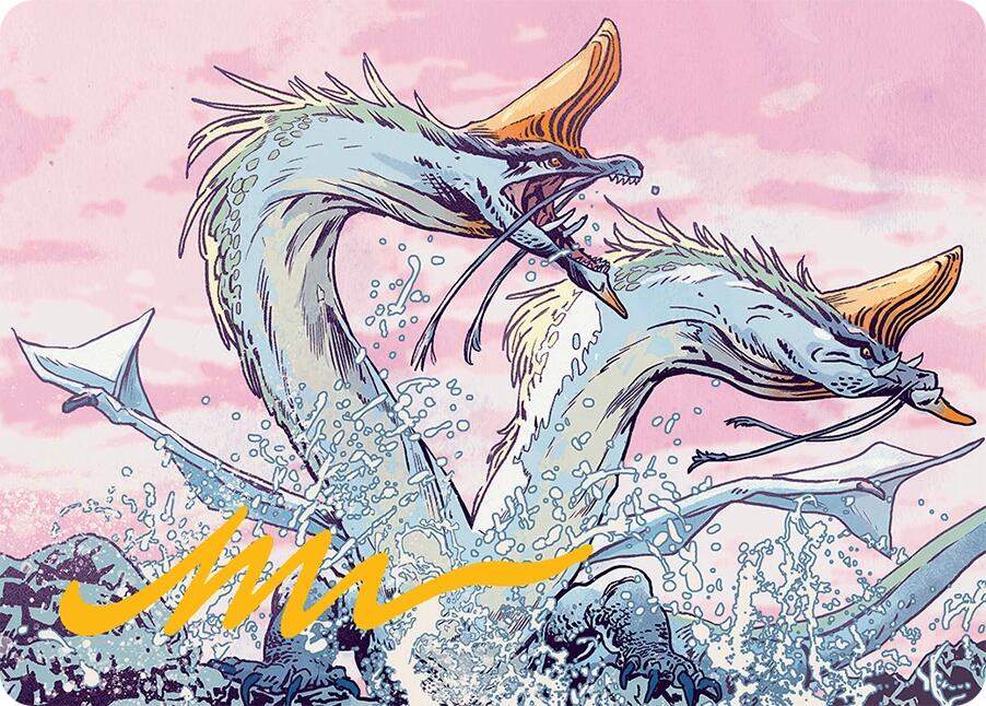 Twinmaw Stormbrood Art Card (39/54) (Gold-Stamped Signature) [Tarkir: Dragonstorm Art Series] | Gate City Games LLC