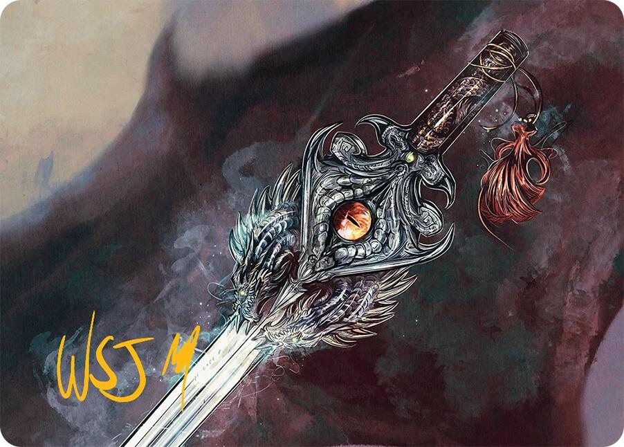 Dragonfire Blade Art Card (40/54) (Gold-Stamped Signature) [Tarkir: Dragonstorm Art Series] | Gate City Games LLC