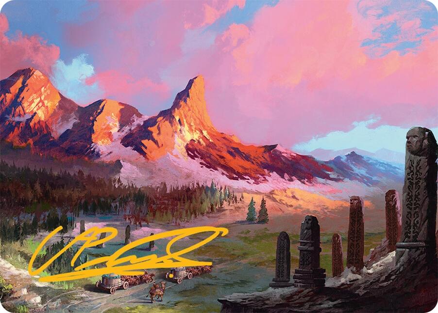 Rugged Highlands Art Card (29/54) (Gold-Stamped Signature) [Tarkir: Dragonstorm Art Series] | Gate City Games LLC