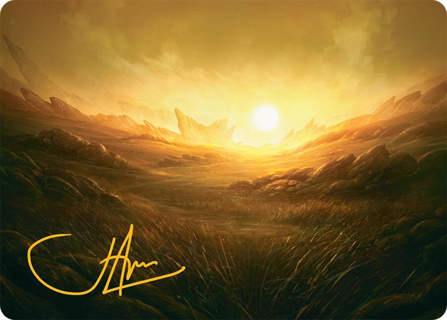 Plains Art Card (31/54) (Gold-Stamped Signature) [Tarkir: Dragonstorm Art Series] | Gate City Games LLC