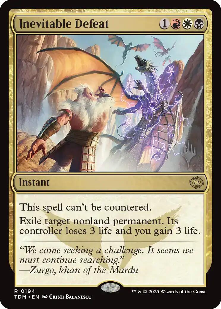 Inevitable Defeat [Tarkir: Dragonstorm Promos] | Gate City Games LLC