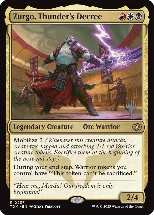 Zurgo, Thunder's Decree [Tarkir: Dragonstorm Promos] | Gate City Games LLC