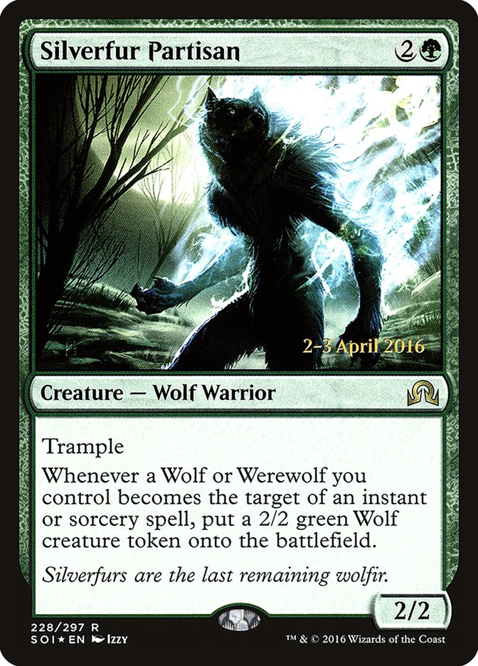 Silverfur Partisan [Shadows over Innistrad Prerelease Promos] | Gate City Games LLC
