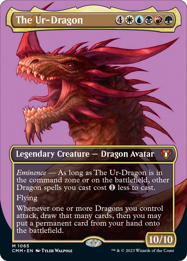 The Ur-Dragon (Borderless Textured Foil Frame Break) [Commander Masters] | Gate City Games LLC