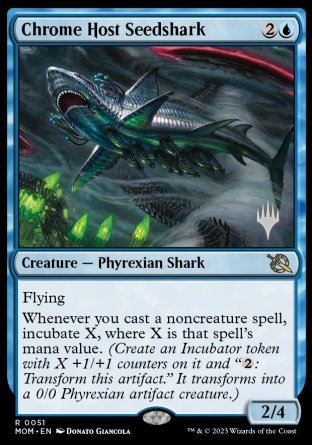 Chrome Host Seedshark (Promo Pack) [March of the Machine Promos] | Gate City Games LLC