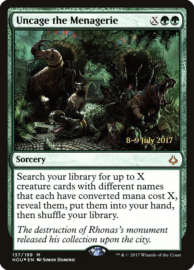 Uncage the Menagerie [Hour of Devastation Prerelease Promos] | Gate City Games LLC