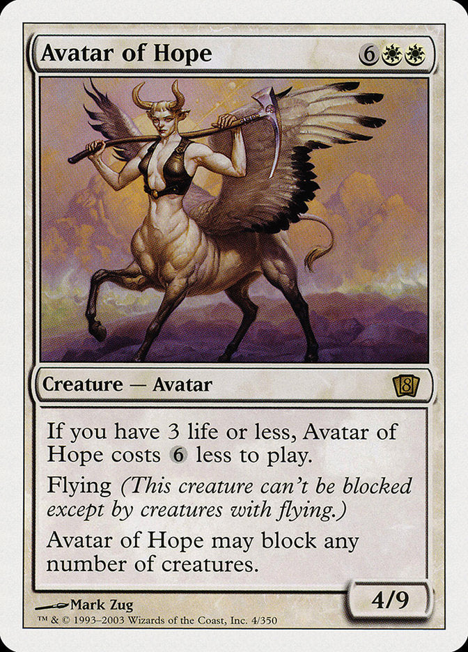 Avatar of Hope [Eighth Edition] | Gate City Games LLC