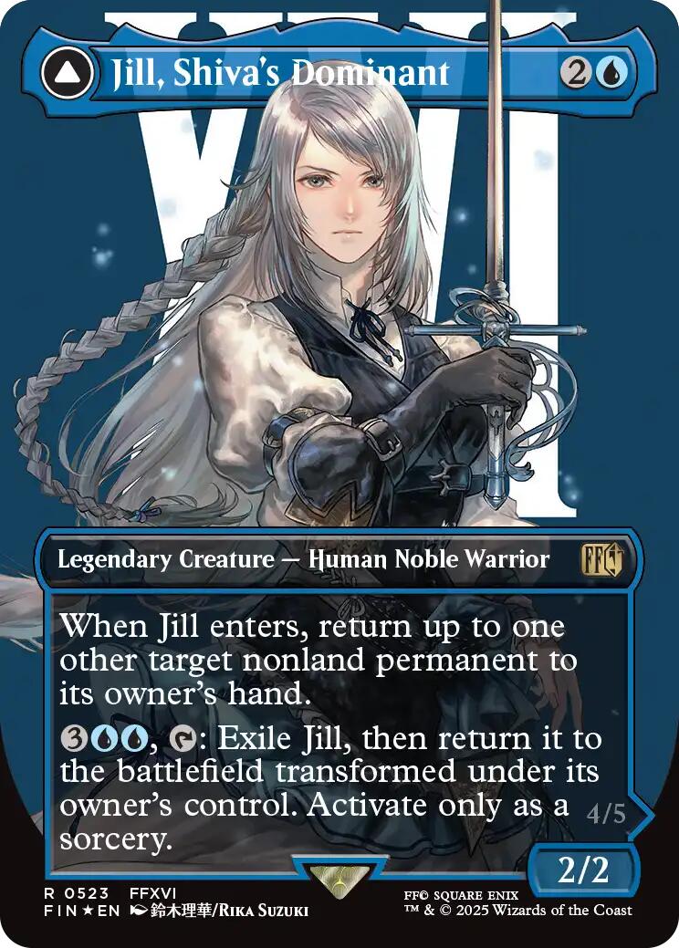 Jill, Shiva's Dominant // Shiva, Warden of Ice (Borderless) (Surge Foil) [FINAL FANTASY] | Gate City Games LLC