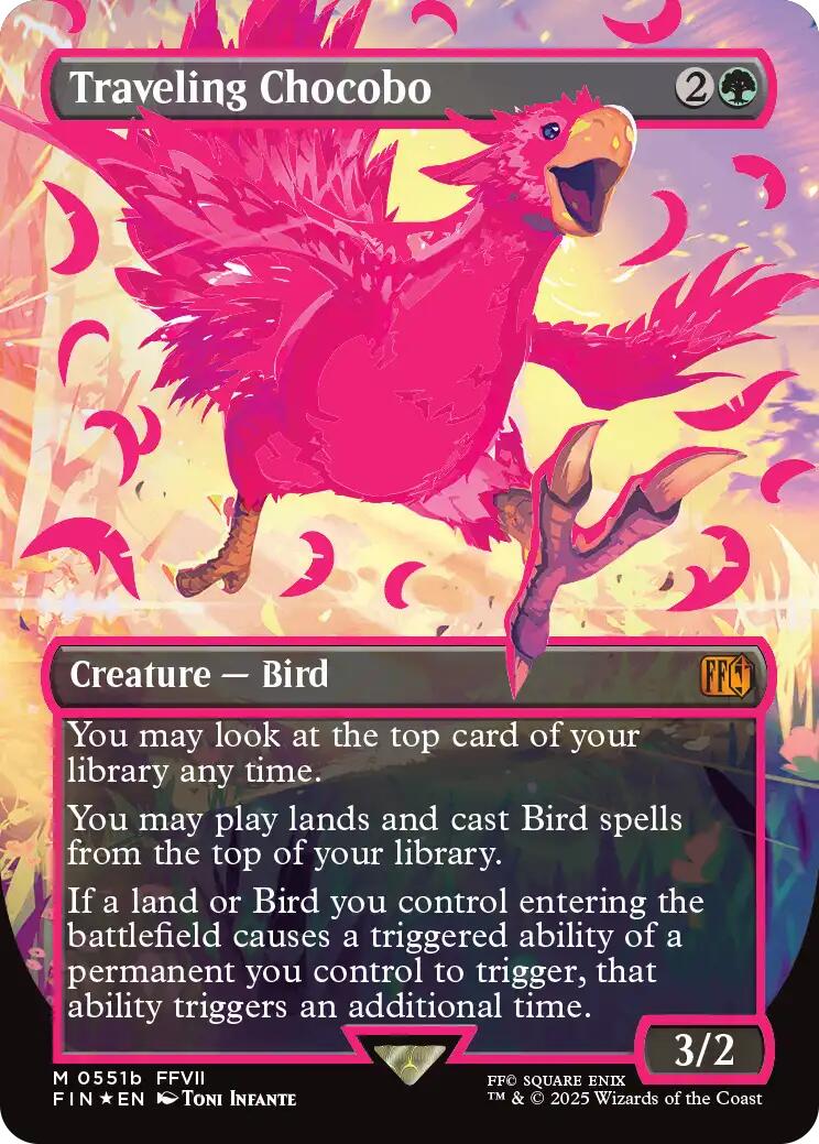 Traveling Chocobo (Borderless) (Neon Ink Pink) [FINAL FANTASY] | Gate City Games LLC