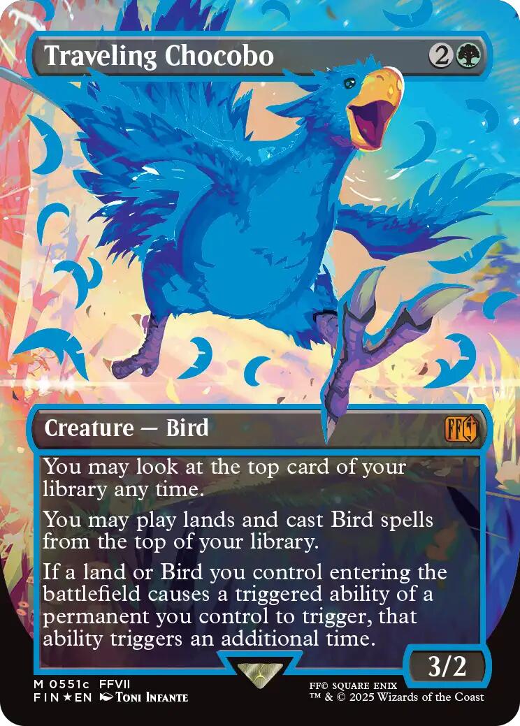 Traveling Chocobo (Borderless) (Neon Ink Blue) [FINAL FANTASY] | Gate City Games LLC