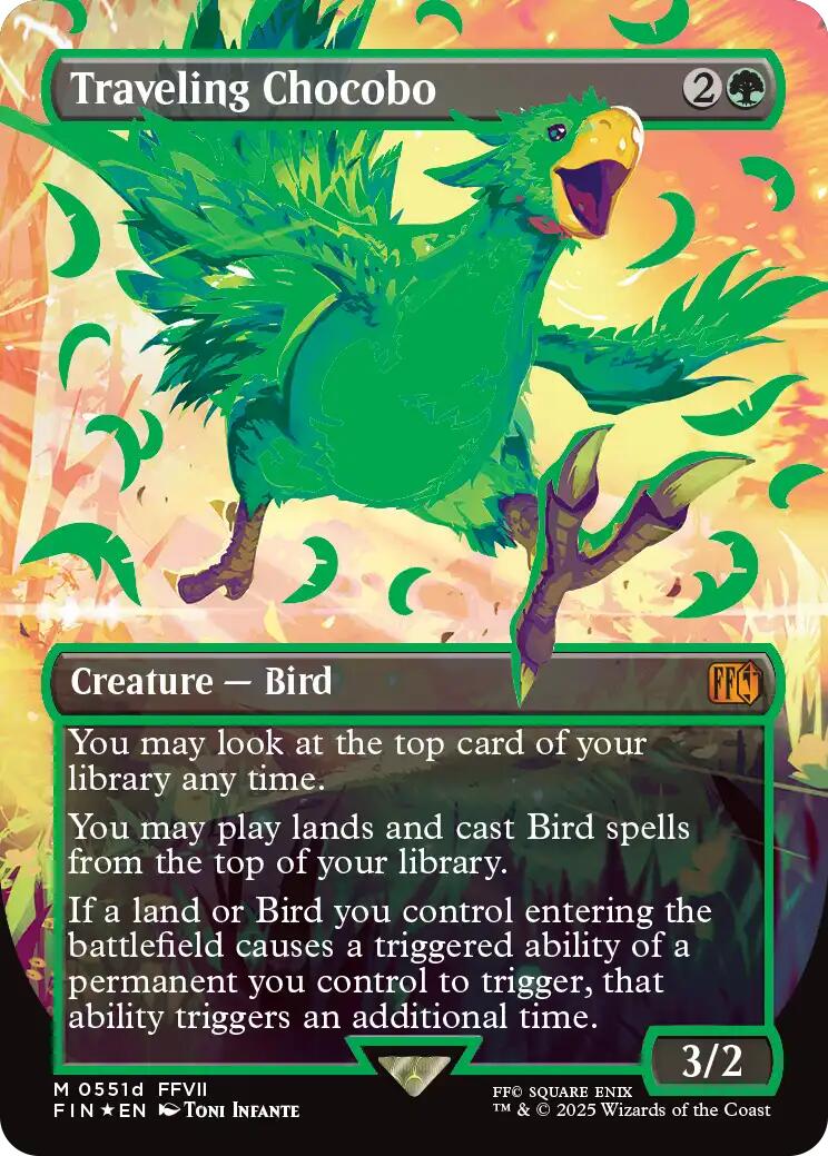 Traveling Chocobo (Borderless) (Neon Ink Green) [FINAL FANTASY] | Gate City Games LLC