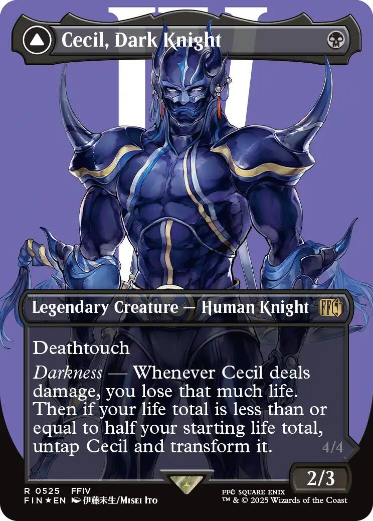 Cecil, Dark Knight // Cecil, Redeemed Paladin (Borderless) (Surge Foil) [FINAL FANTASY] | Gate City Games LLC