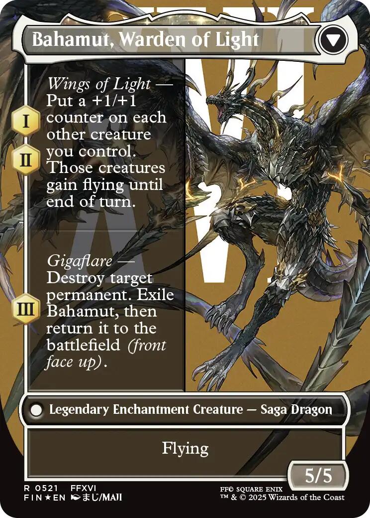 Dion, Bahamut's Dominant // Bahamut, Warden of Light (Borderless) (Surge Foil) [FINAL FANTASY] | Gate City Games LLC