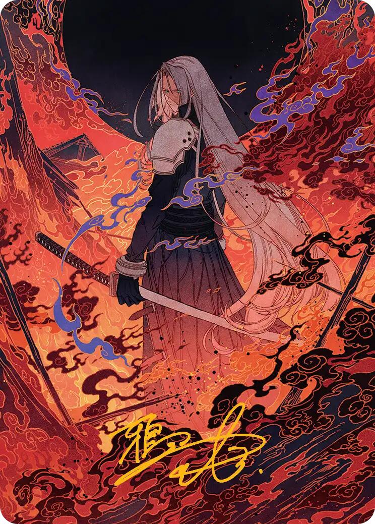 Nibelheim Aflame Art Card (Gold-Stamped Signature) [FINAL FANTASY Art Series] | Gate City Games LLC