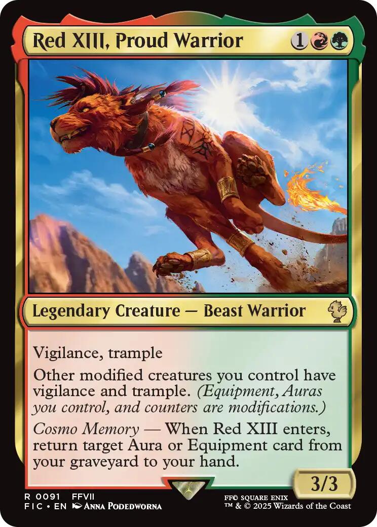 Red XIII, Proud Warrior (Surge Foil) [FINAL FANTASY Commander] | Gate City Games LLC
