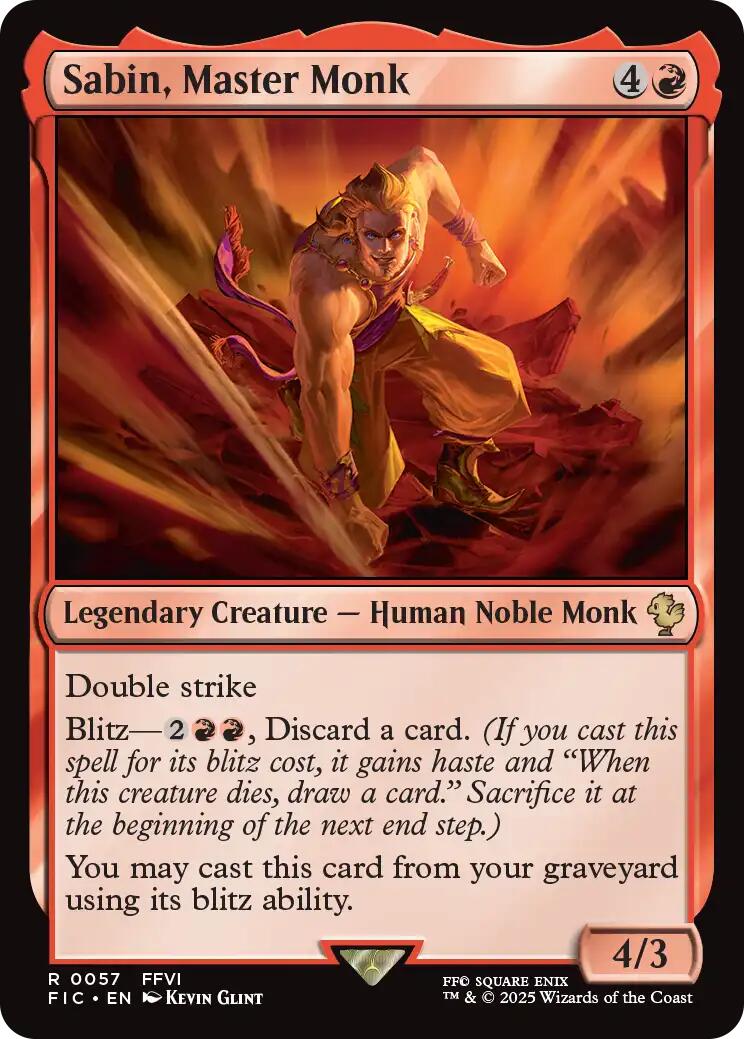 Sabin, Master Monk (Surge Foil) [FINAL FANTASY Commander] | Gate City Games LLC