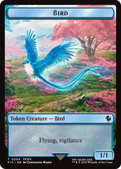 Bird // Hero (0029) Double-Sided Token (Surge Foil) [FINAL FANTASY Commander Tokens] | Gate City Games LLC