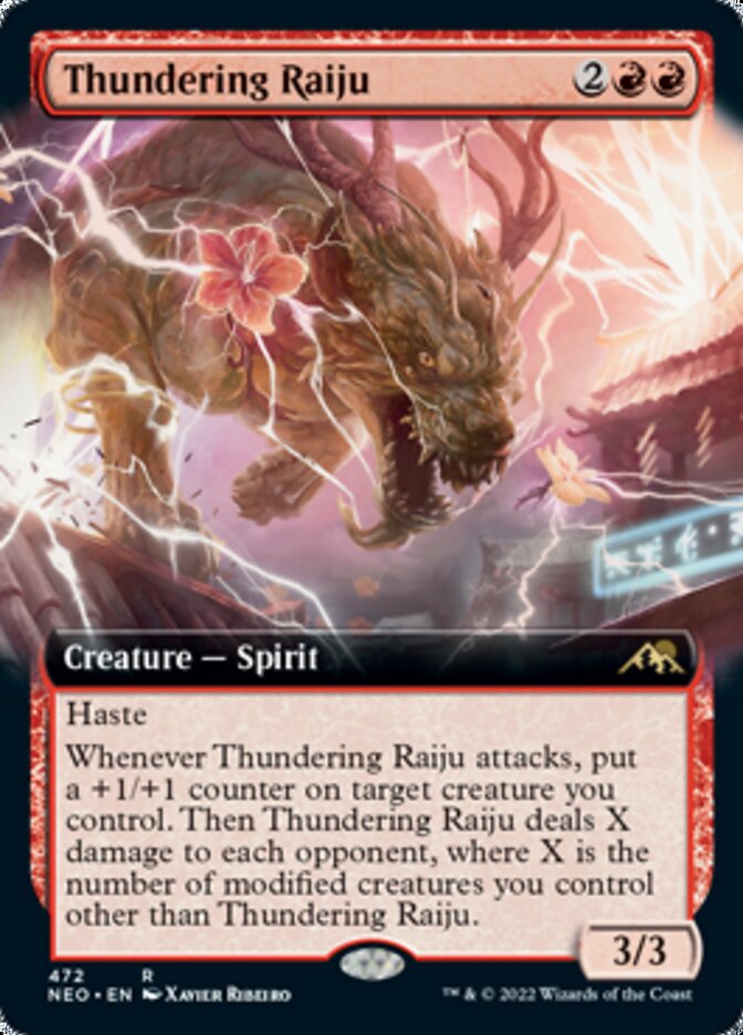 Thundering Raiju (Extended Art) [Kamigawa: Neon Dynasty] | Gate City Games LLC