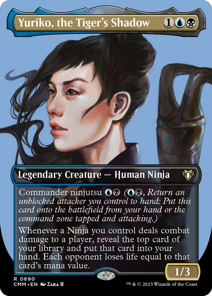 Yuriko, the Tiger's Shadow (Borderless Profile) [Commander Masters] | Gate City Games LLC