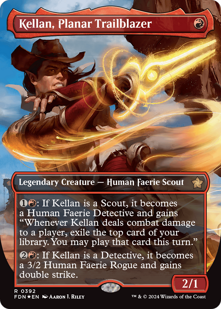 Kellan, Planar Trailblazer (Borderless) (Mana Foil) [Foundations] | Gate City Games LLC