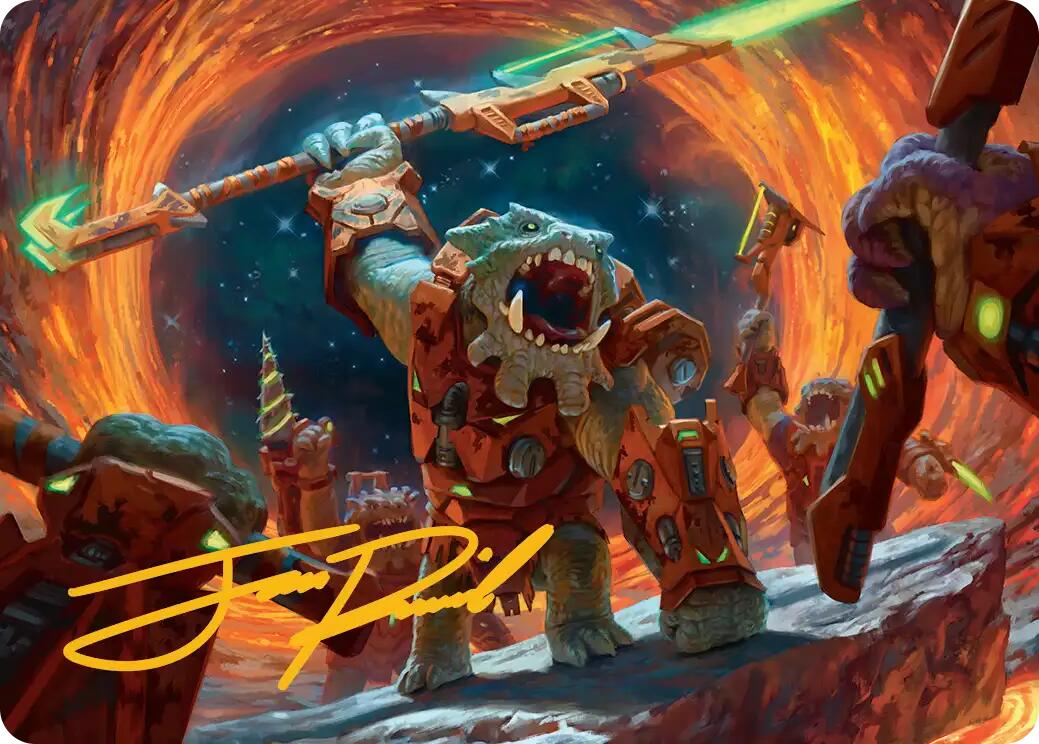 Frontline War-Rager Art Card (Gold-Stamped Signature) [Edge of Eternities Art Series] | Gate City Games LLC