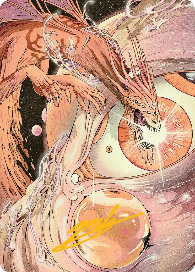Nova Hellkite Art Card (40/54) (Gold-Stamped Signature) [Edge of Eternities Art Series] | Gate City Games LLC
