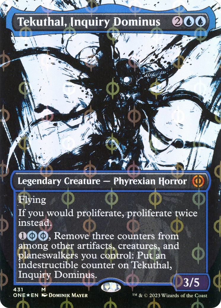Tekuthal, Inquiry Dominus (Borderless Ichor Step-and-Compleat Foil) [Phyrexia: All Will Be One] | Gate City Games LLC