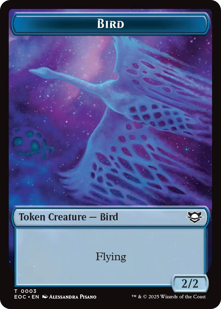 Bird // Golem (0012) Double-Sided Token [Edge of Eternities Commander Tokens] | Gate City Games LLC