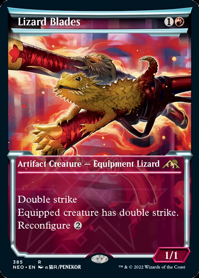 Lizard Blades (Showcase Soft Glow) [Kamigawa: Neon Dynasty] | Gate City Games LLC