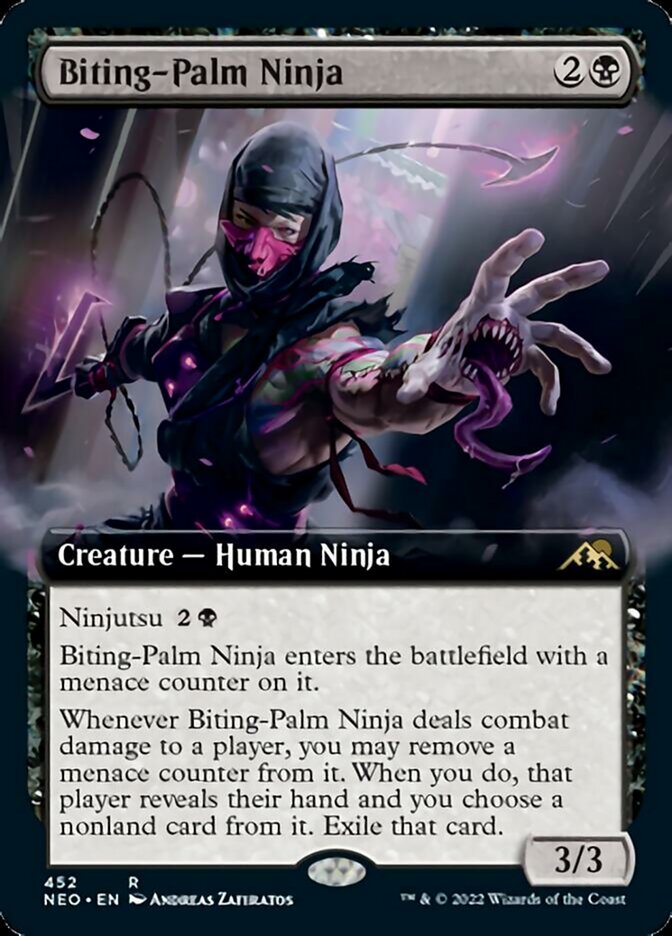 Biting-Palm Ninja (Extended Art) [Kamigawa: Neon Dynasty] | Gate City Games LLC